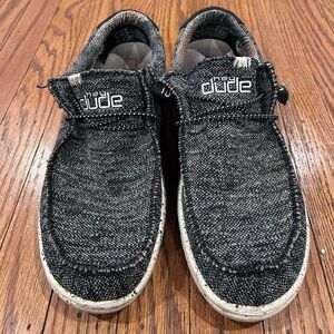 Hey Dude Charcoal and White Loafers